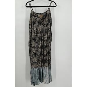 A Rare Bird Womens Maxi Dress One Size Leopard Tie Dye Boho‎ Grunge Cottagecore